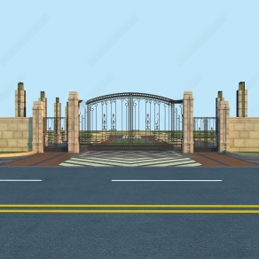 现代大门3D模型下载